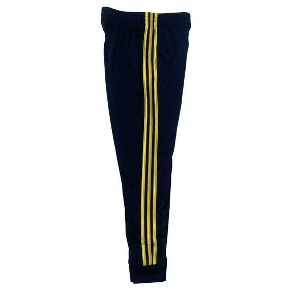 adidas Tricot Joggers Navy/Yellow 470 Big Boys Size M(10/12) - Picture 3 of 4